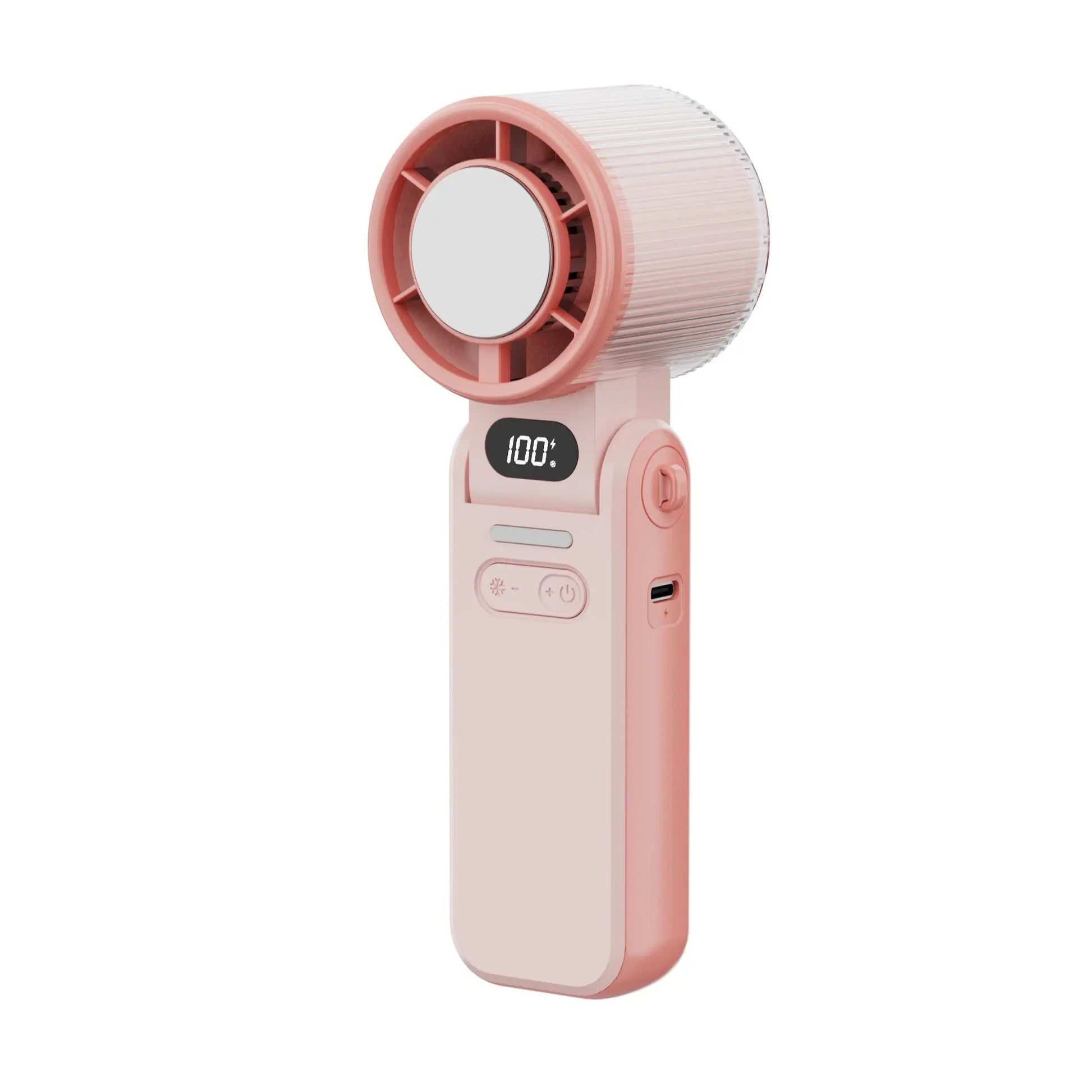 Portable Handheld Turbo Fan being held in hand outdoors