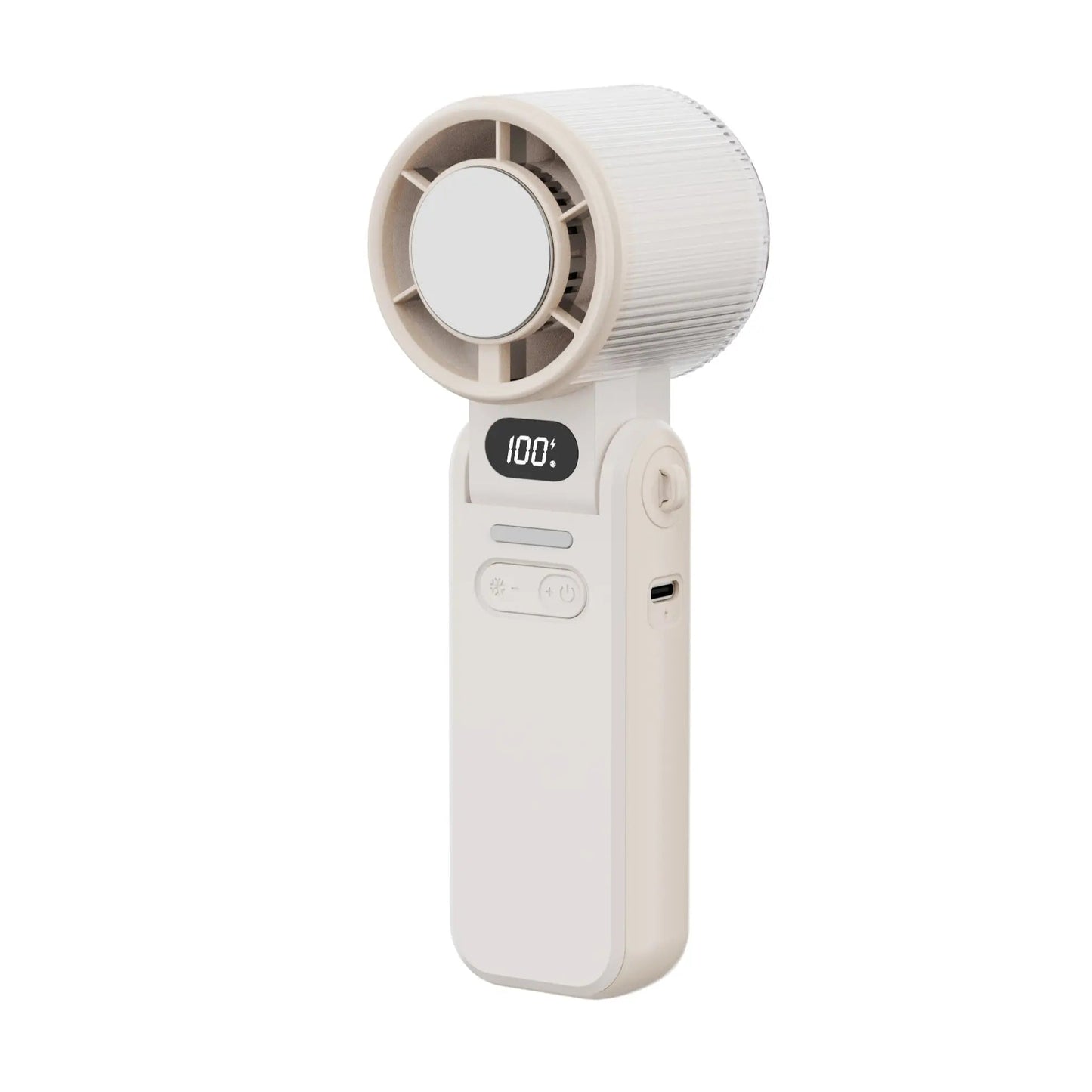 Portable Handheld Turbo Fan size comparison — fits in palm of hand